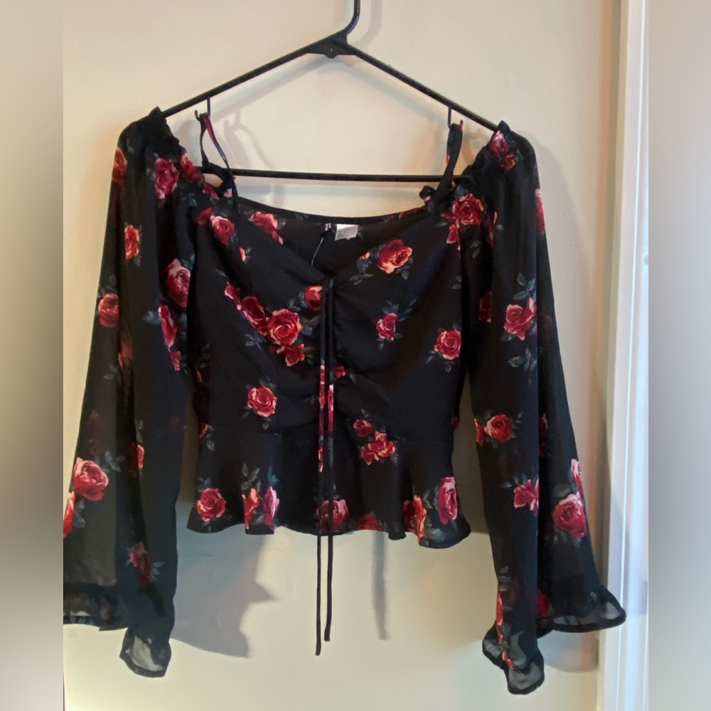 floral, off the shoulder top